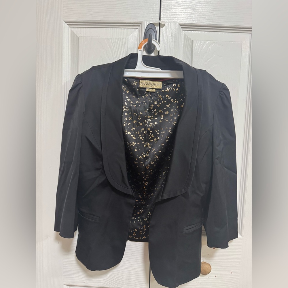 Guess Black Blazer with Sparkly Lining